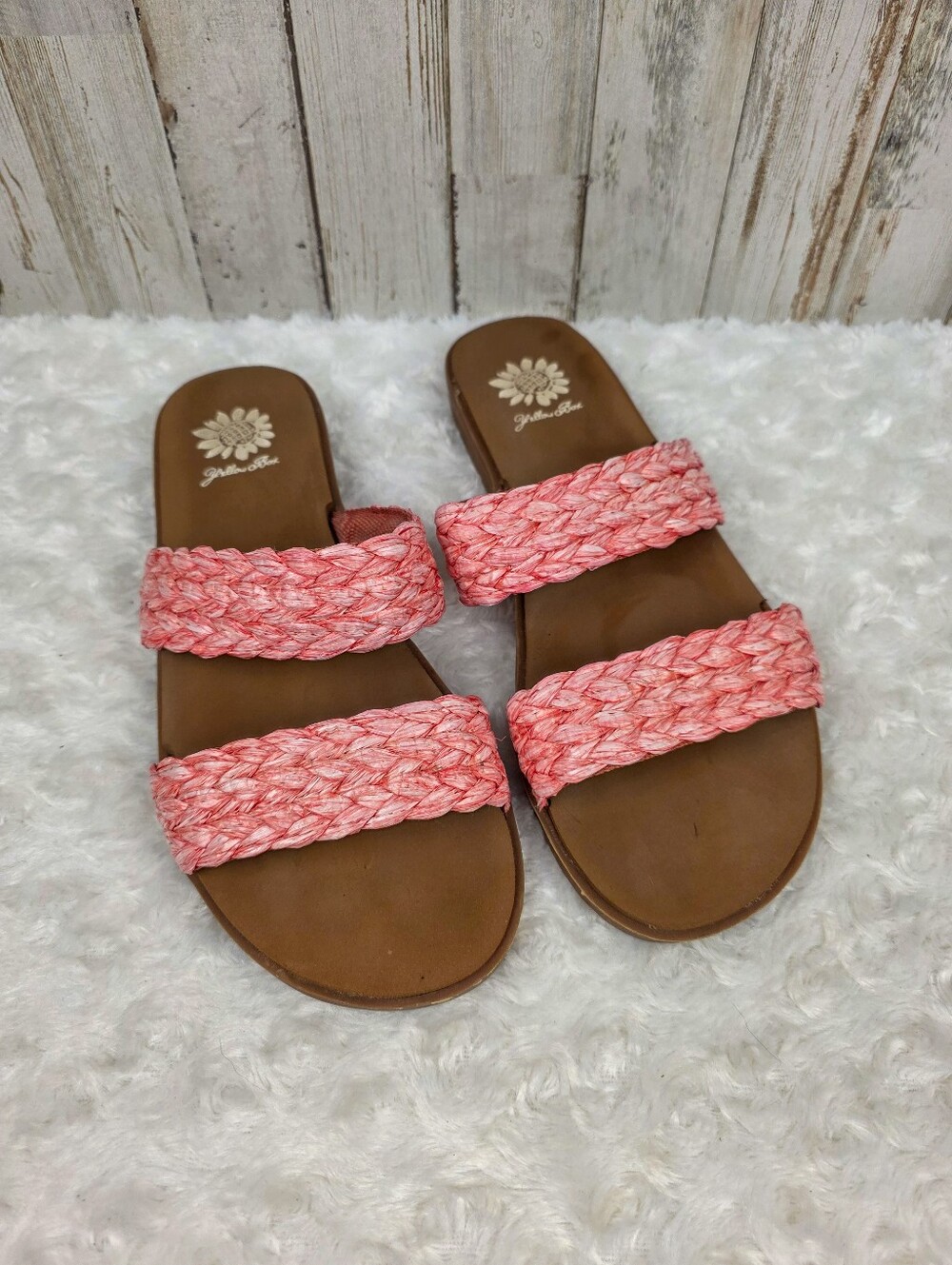 Yellow Box Filbert Slide Sandal Coral Size 9